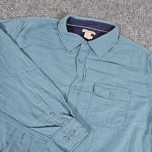 Carbon 2 Cobalt Mens Button Down Shirt Long Sleeve Casual Blue Size L‎